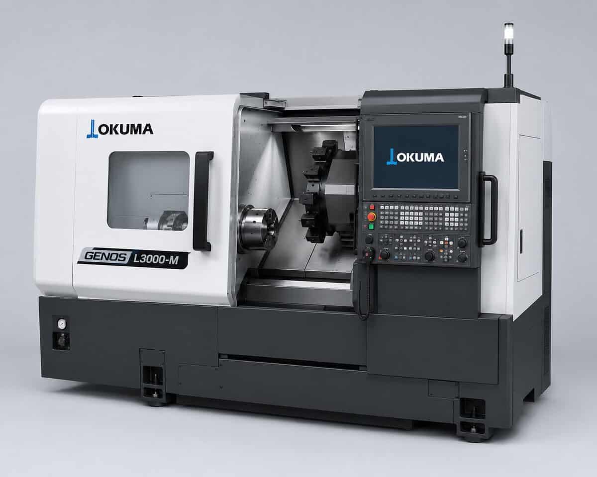 Okuma GENOS L Series compact CNC lathe turning center