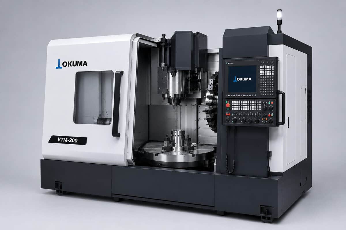 Okuma VTM Series vertical turning center combining lathe and milling operations